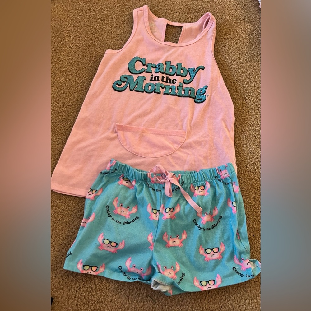 Adorable girls crabby PJ set
